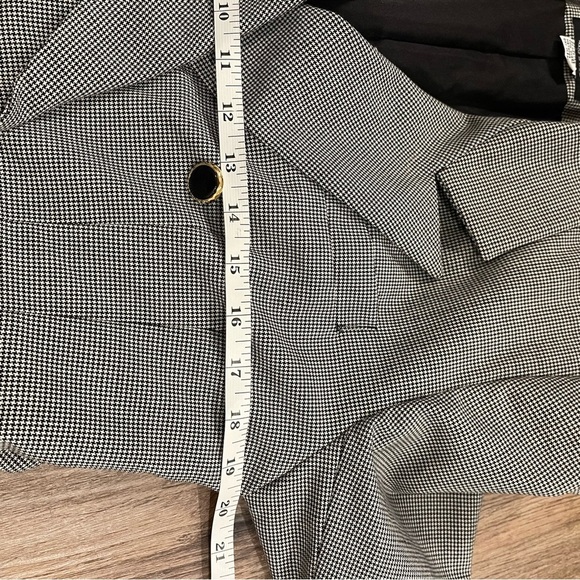 Vtg Angelica Midi Blazer Size 12 Black White Double Breasted USA Old - Picture 6 of 10